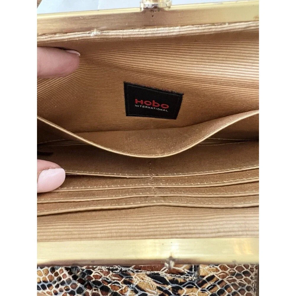 Hobo Wallet Womens The Original Brown Snakeskin Lauren Clasp